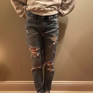 American Eagle Outfitters Ripped Blue Skinny Jeans